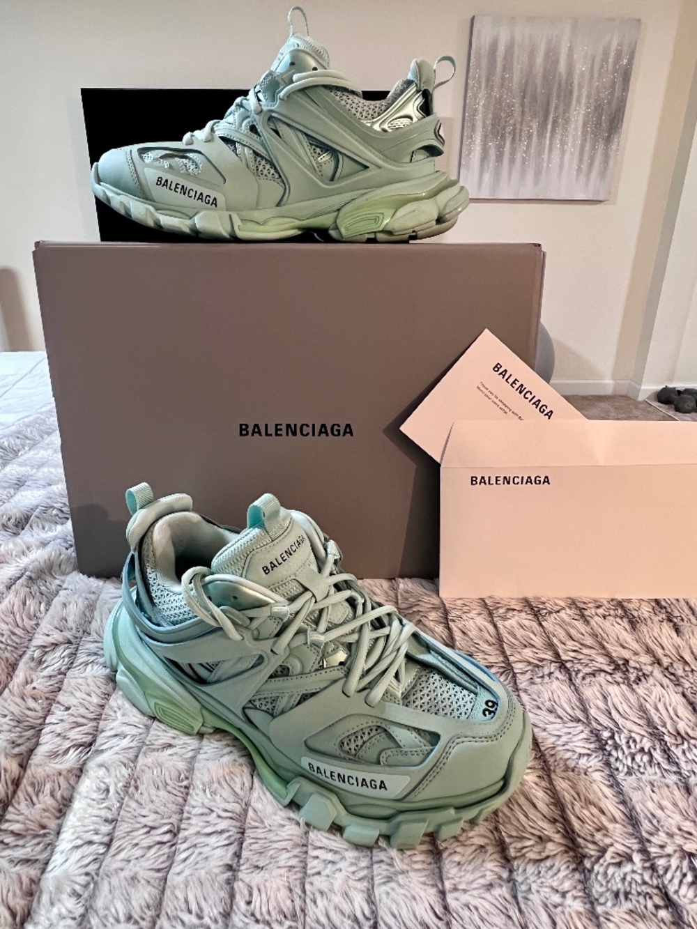 Authentic Balenciaga Track Sneakers — Rare "Acqua Black" — Size 39